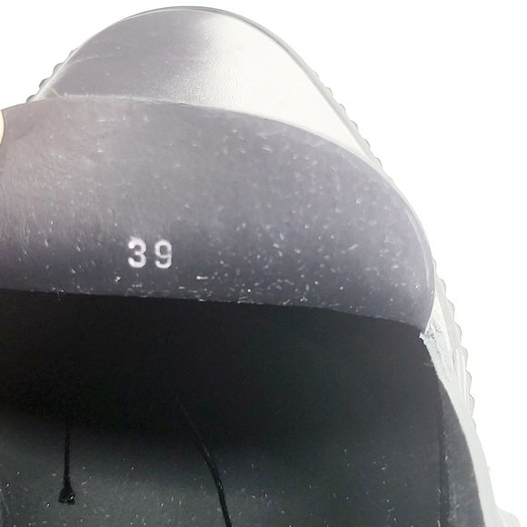 $460 NWT Pinko Silver‎ Chunky Platform Shoes 9 Metallic Ruffle Leather Loafer - Picture 14 of 15